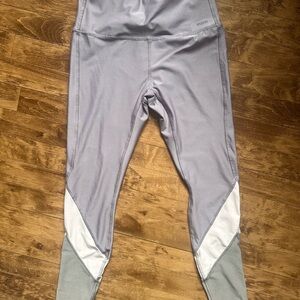 RBX Girls' Light Gray and White Colorblock Performance Leggings